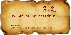 Hollósi Krisztián névjegykártya